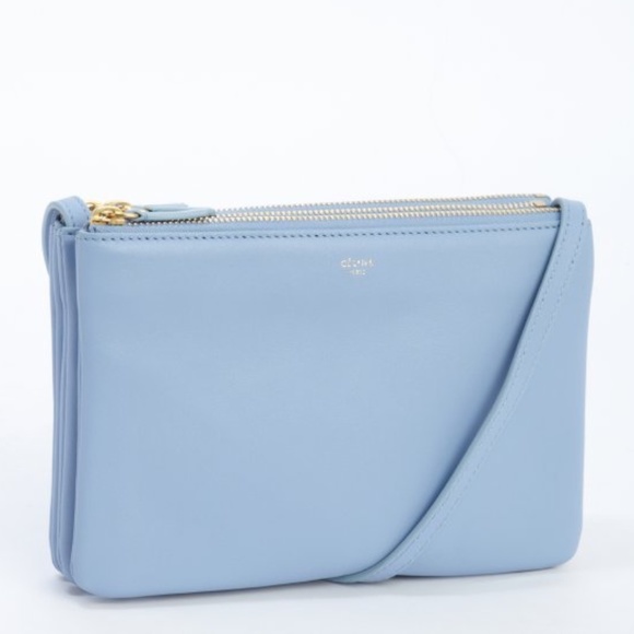 Celine Handbags - Celine Trio Bag Light Blue